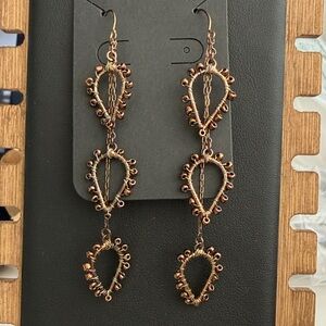 Long Brown Dangle Earrings